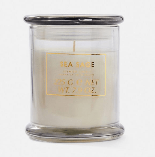 Glass jar scented candle