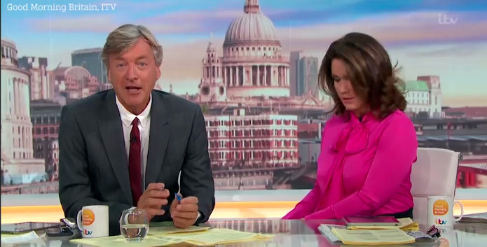 Susanna moved to shut up her device as Richard Madeley held the fort