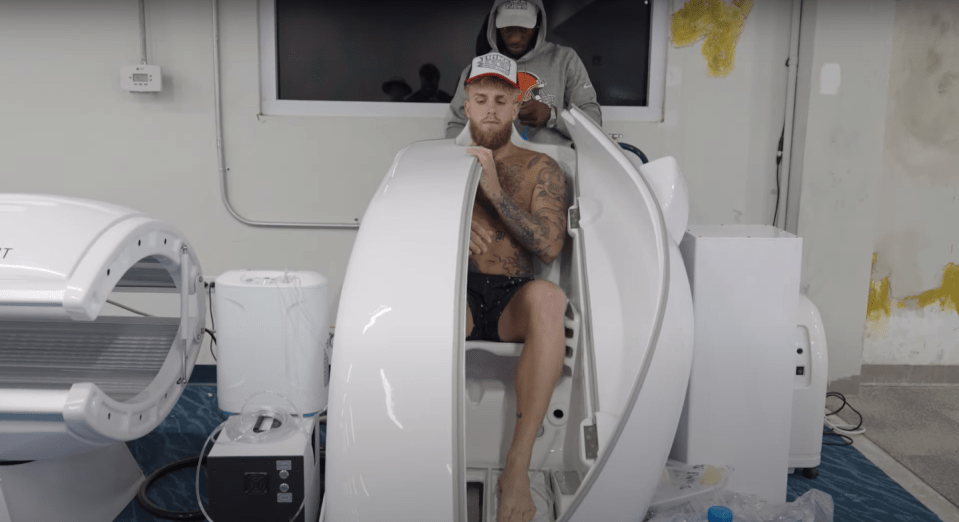 Jake Paul in a ozone sauna