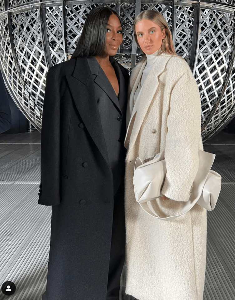 Schmidt at Milan Fashion Week, alongside supermodel Naomi Campbell