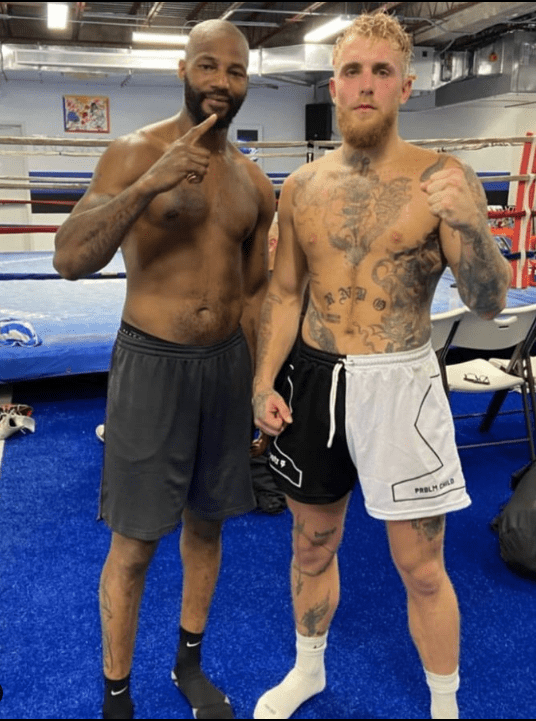 Ex-world champion Chad Dawson with sparring partner Jake Paul