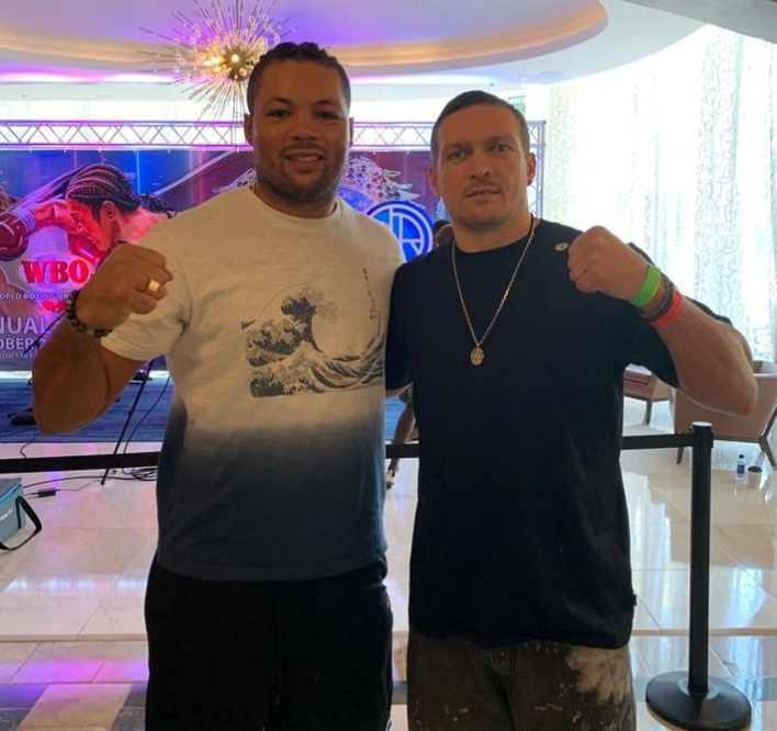 Joe Joyce and Oleksandr Usyk bumped into one another at the 35th WBO Convention