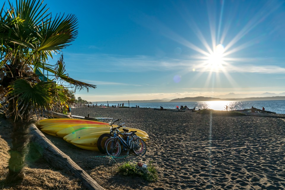 Stop at Alki beach to relax and take in more beautiful views