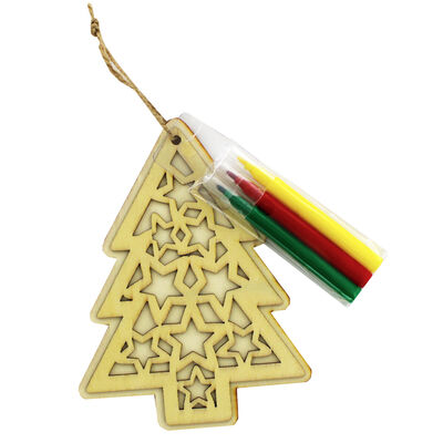 Colour your own wooden tree for £1