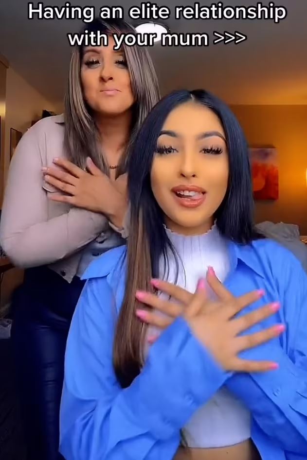 The star is seen with her mum in a TikTok