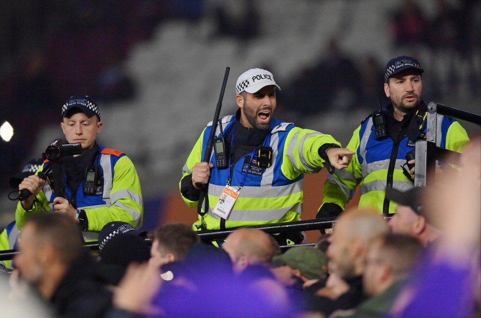 Police desperately tried to keep order as West Ham clashed with Anderlecht