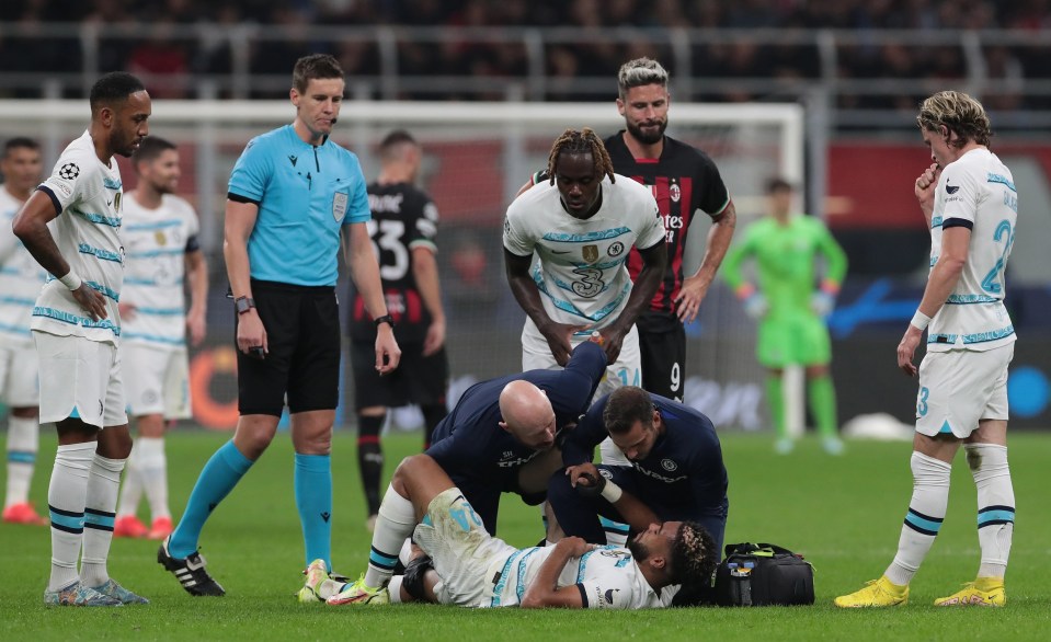 Chelsea star Reece James picked up an injury against AC Milan in the Champions League