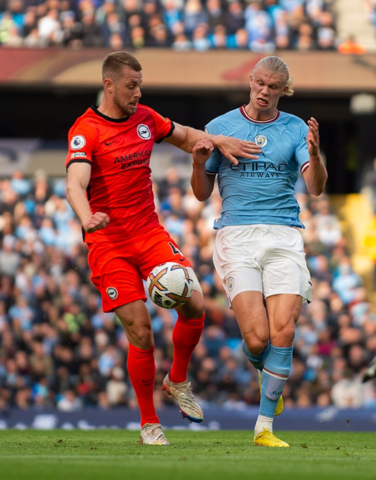 Haaland and Webster went shoulder-to-shoulder in the build-up to City's first goal