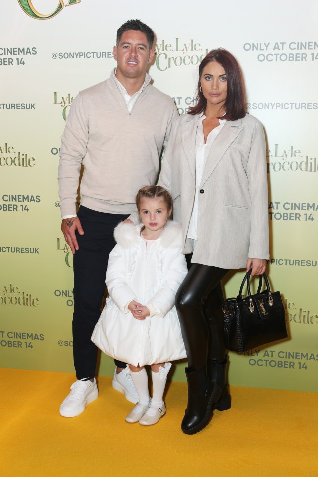 Amy Childs looked glam at Lyle, Lyle, Crocodile with sweet daughter Polly and partner Billy Delbosq