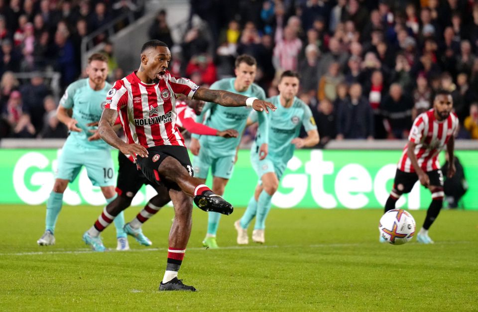 Ivan Toney scored his second goal from the penalty spot in a 2-0 win for Brentford against Brighton on Friday