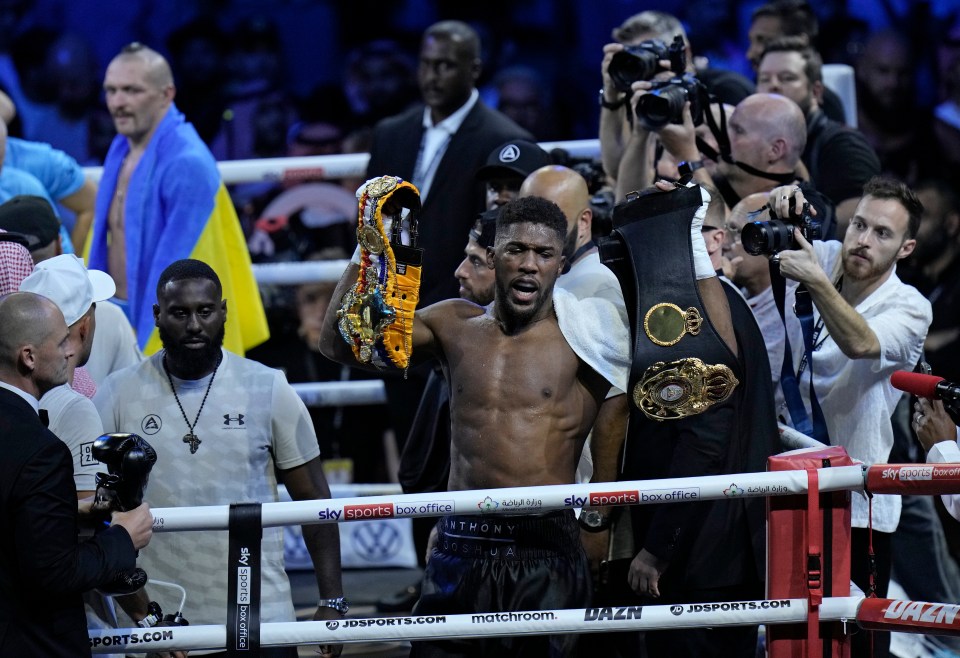 Joshua chucked Usyk's belts out of the ring following his rematch loss