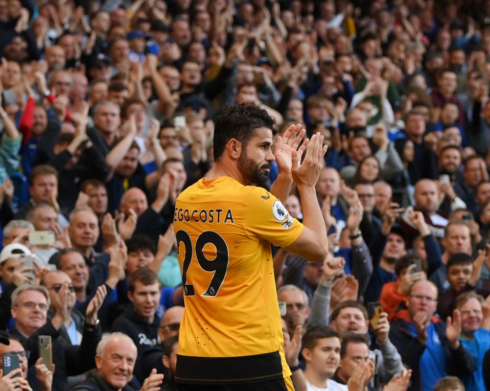 Diego Costa was applauded off the pitch as he returned to Chelsea with Wolves