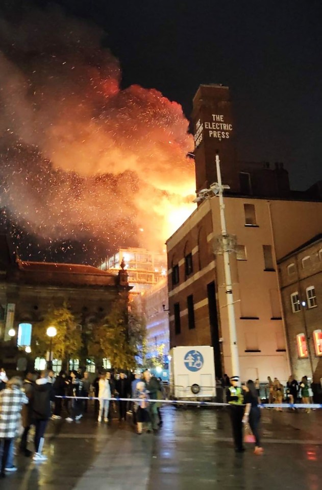 A massive fire broke out in Leeds' city centre tonight