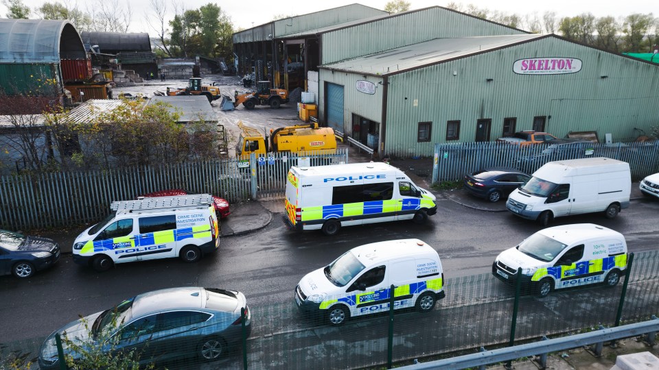 A large police presence could be seen at the site this afternoon