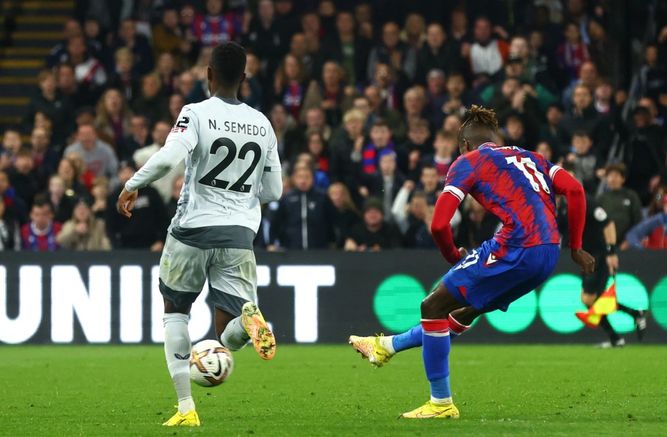 Zaha struck the winner with just 20 minutes remaining