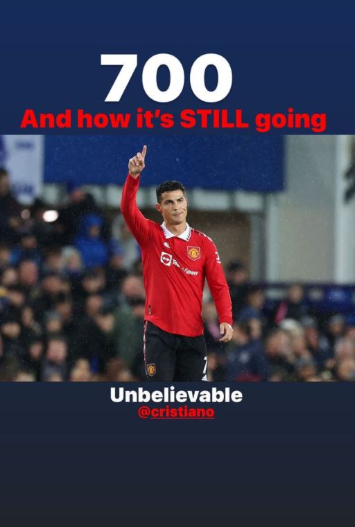 Ex-Real Madrid and Juventus frontman Cristiano Ronaldo made it 700 club goals with Man Utd's second strike at Everton