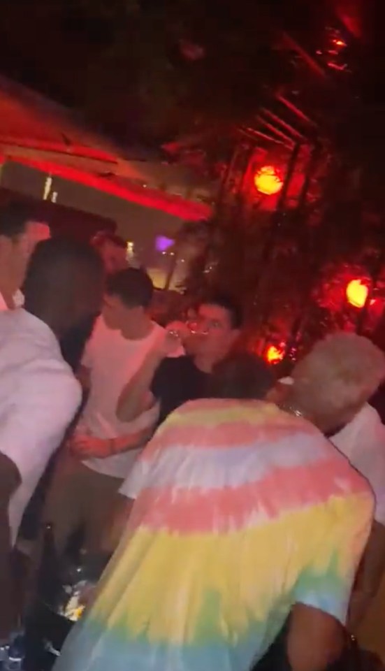 The Bayern stars seemed to enjoy themselves in a VIP section at Shoko nightclub