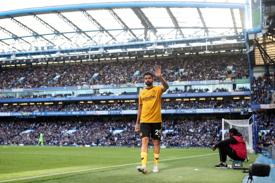 Costa was given a standing ovation at Stamford Bridge