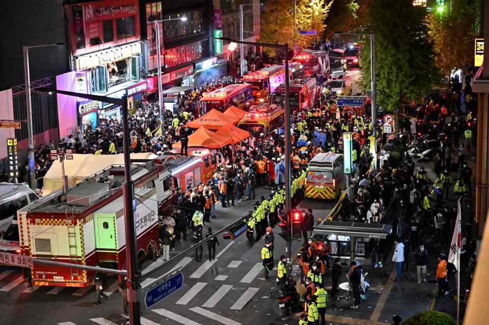 Police said dozens were being given CPR on the streets of Itaewon