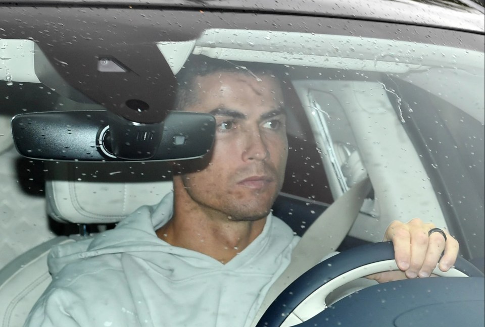 Ronaldo cut a frustrated figure as he left after three-and-a-half hours