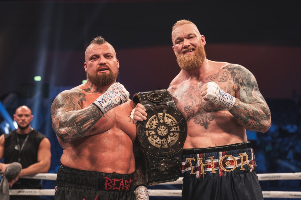 Bjornsson, right, beat Hall in a fight dubbed "The Heaviest Boxing Match in History"