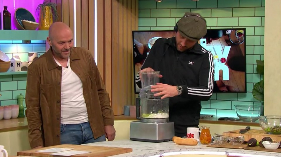 Channel 4 employee Ben arrived from backstage as Simon Rimmer struggled with his blender