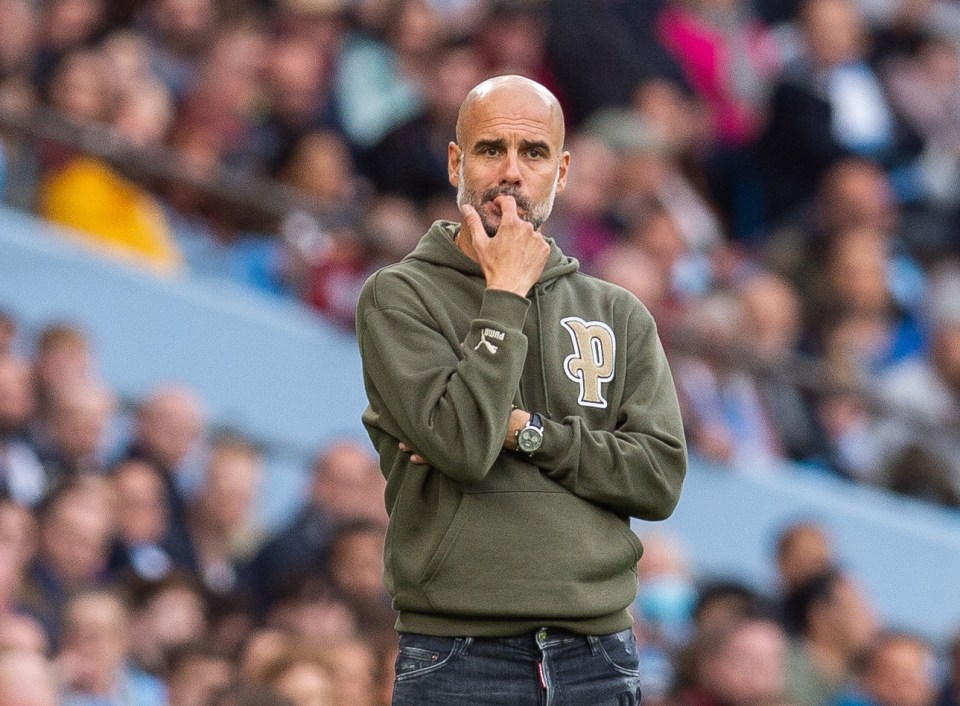 Guardiola opted for a casual look at the Etihad