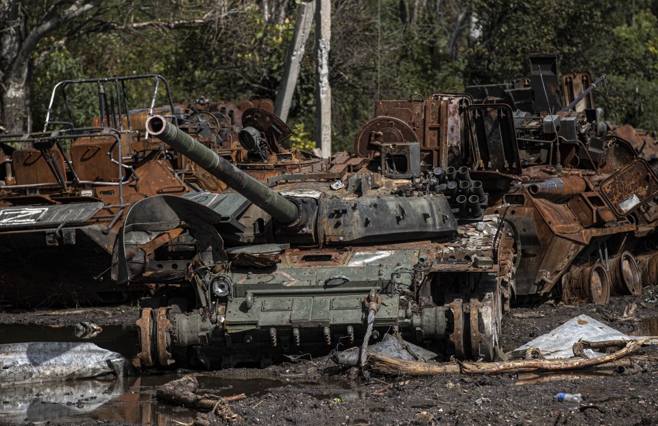 Russia has suffered huge losses in Ukraine - with destroyed tanks littering the landscape