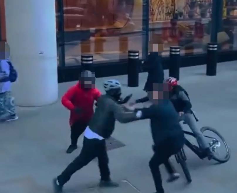 The fight broke out in Bishopsgate last Thursday