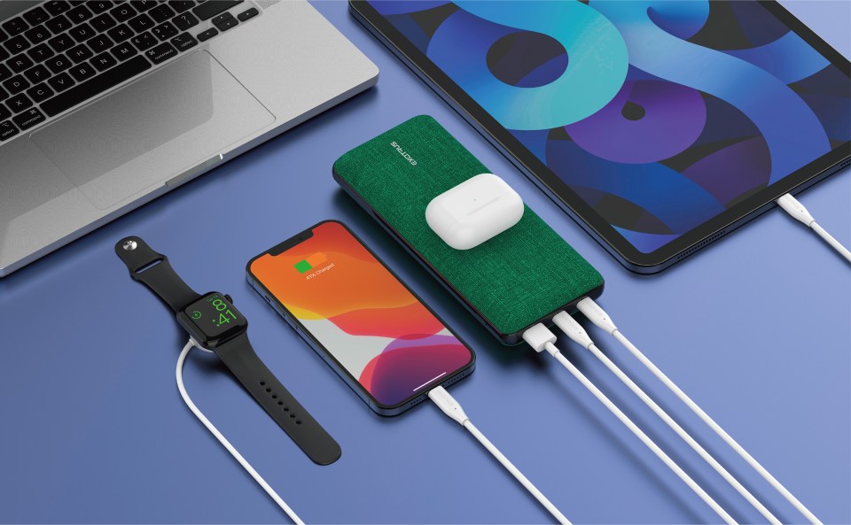 The Excitrus can charge four items at once, with two USB-C ports and one USB-A