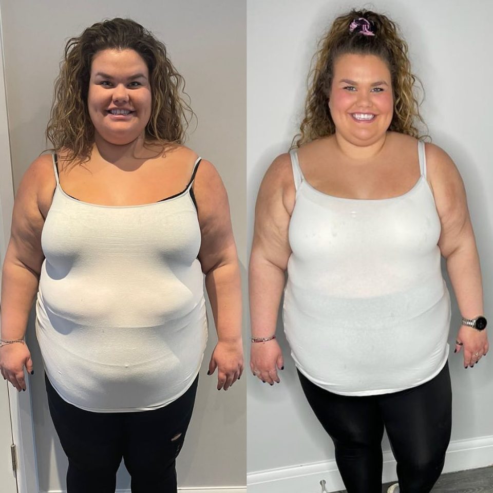 Amy has lost a whopping two stone