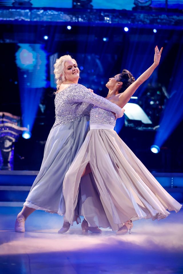 Jayde and dance partner Karen Hauer during the live show of Strictly Come Dancing