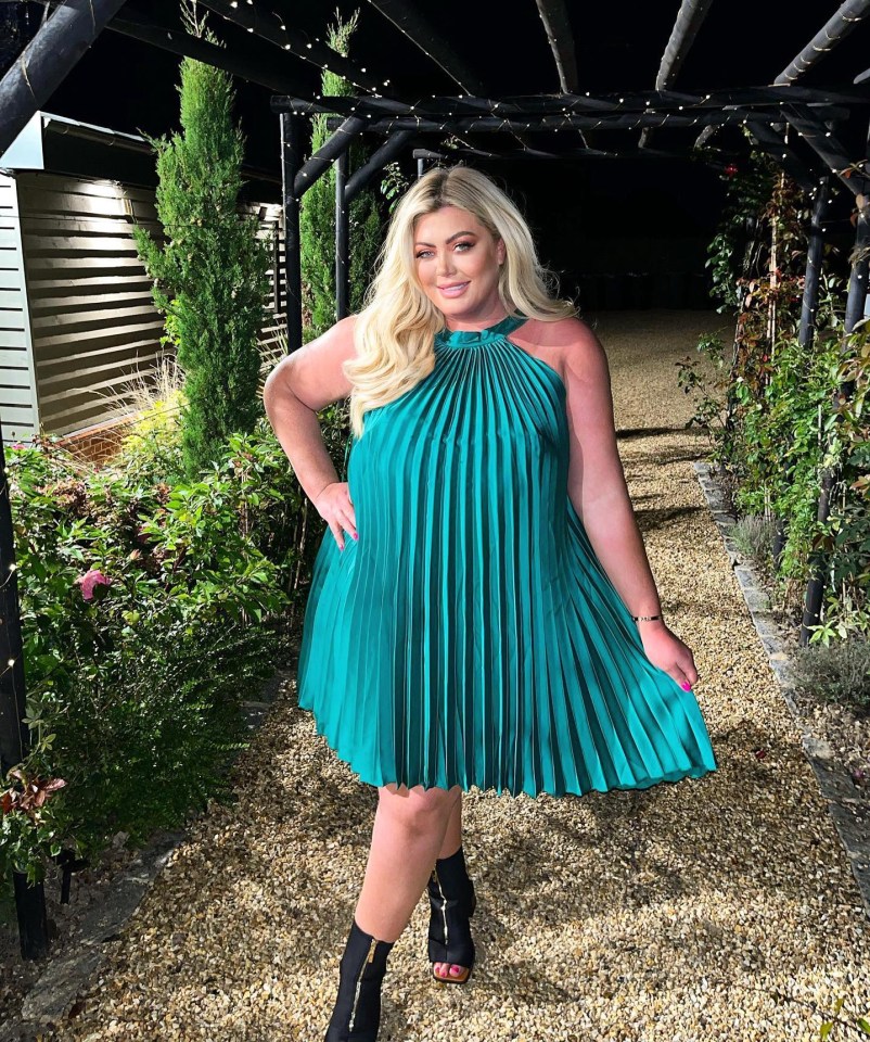 Gemma showed off her weight loss in this flattering green number