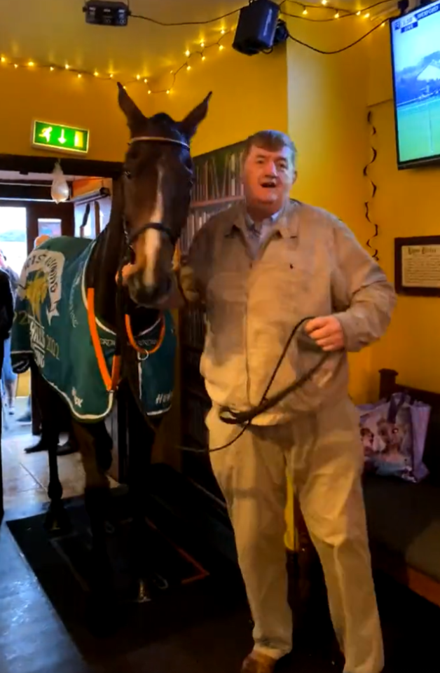 Shark Hanlon caused a stir when taking his horse Hewick to the pub