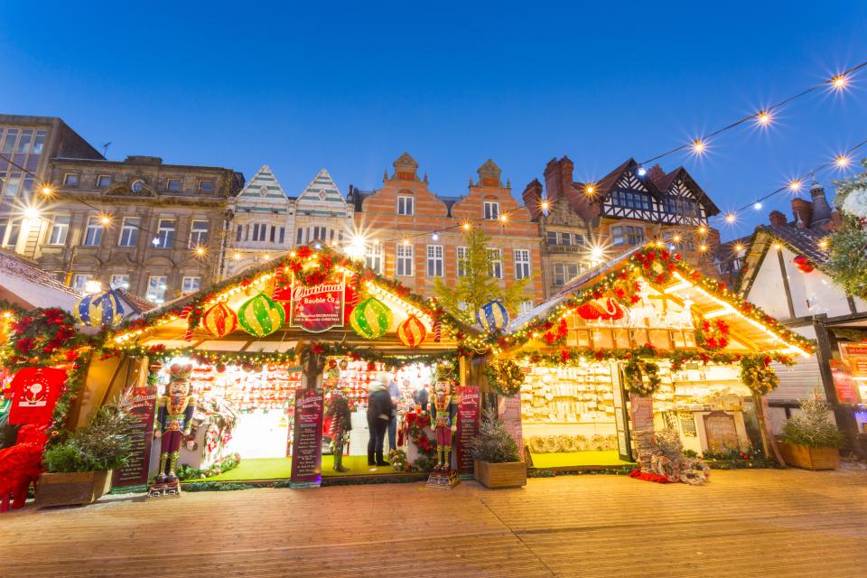 The Christmas market in the Old Town Square, Nottingham, was ranked second place