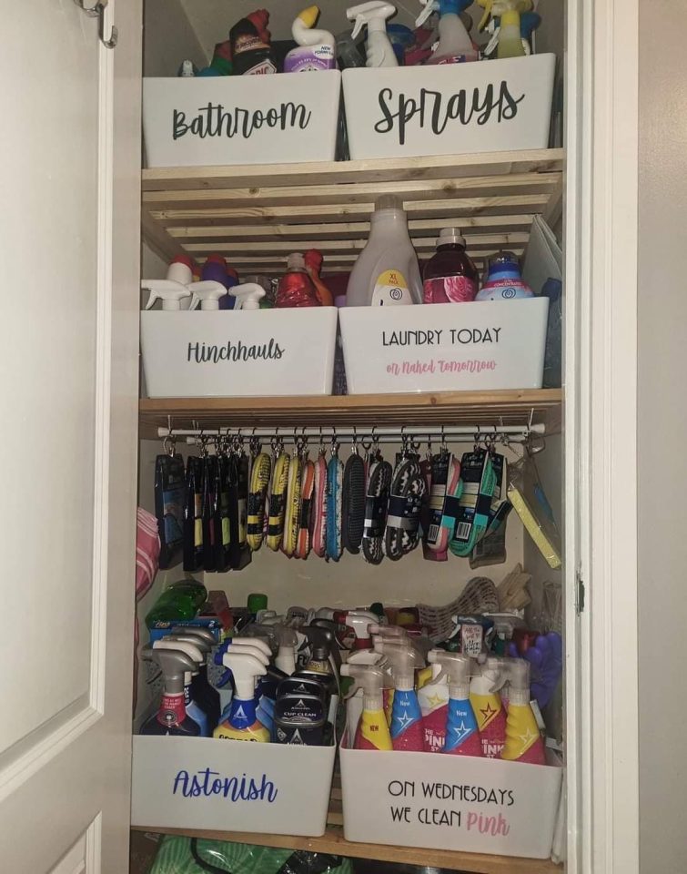 The mum-of-two's cleaning cupboard gives Mrs Hinch's a run for her money