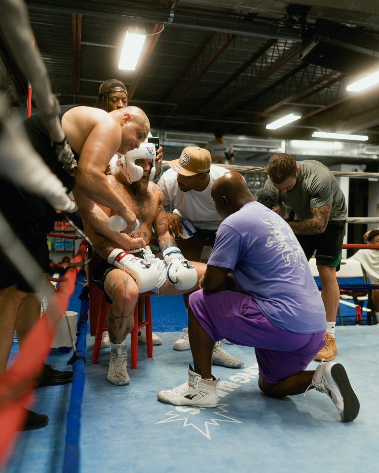 Jake Paul during his training camp to fight Anderson Silva