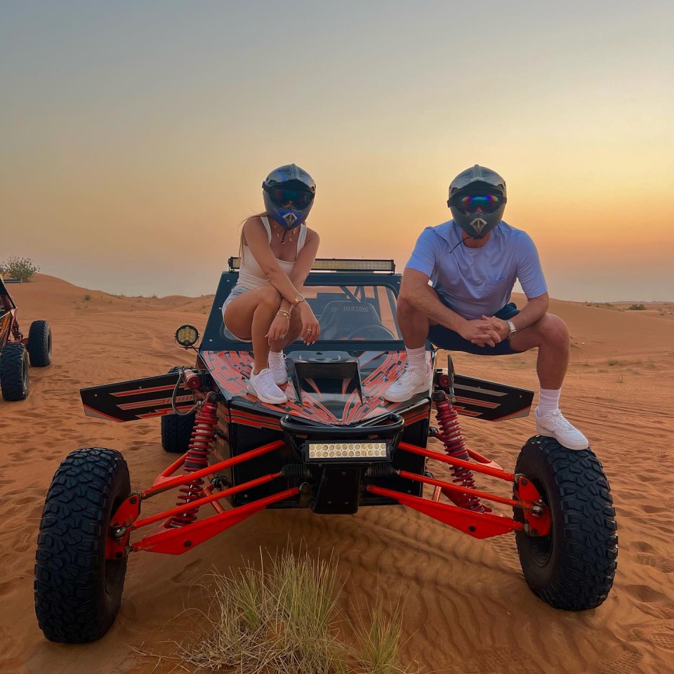 There was also time for some excitement with the pair racing quad bikes