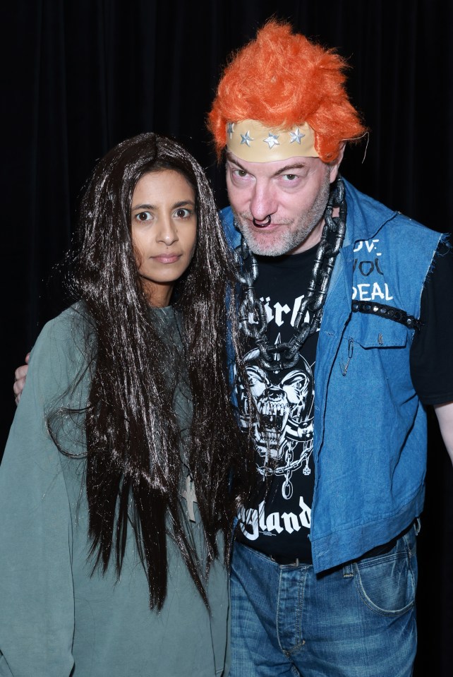 Konnie Huq and Charlie Brooker at the party as Neil and Vyvyan from sitcom the Young Ones