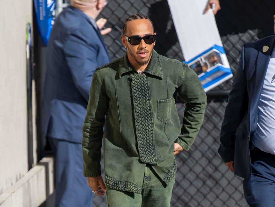 Lewis Hamiltonwas spotted in a trendy green outfit in Hollywood as he went to film Jimmy Kimmel Live