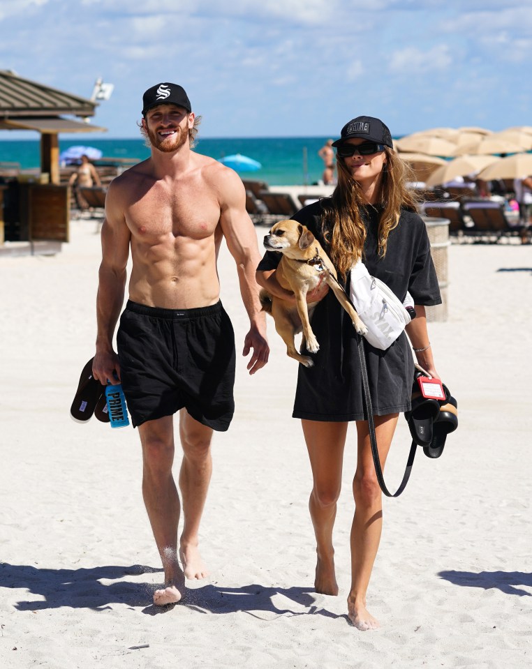 Logal Paul and Nina Agdal recently enjoyed the day at the beach in Miami