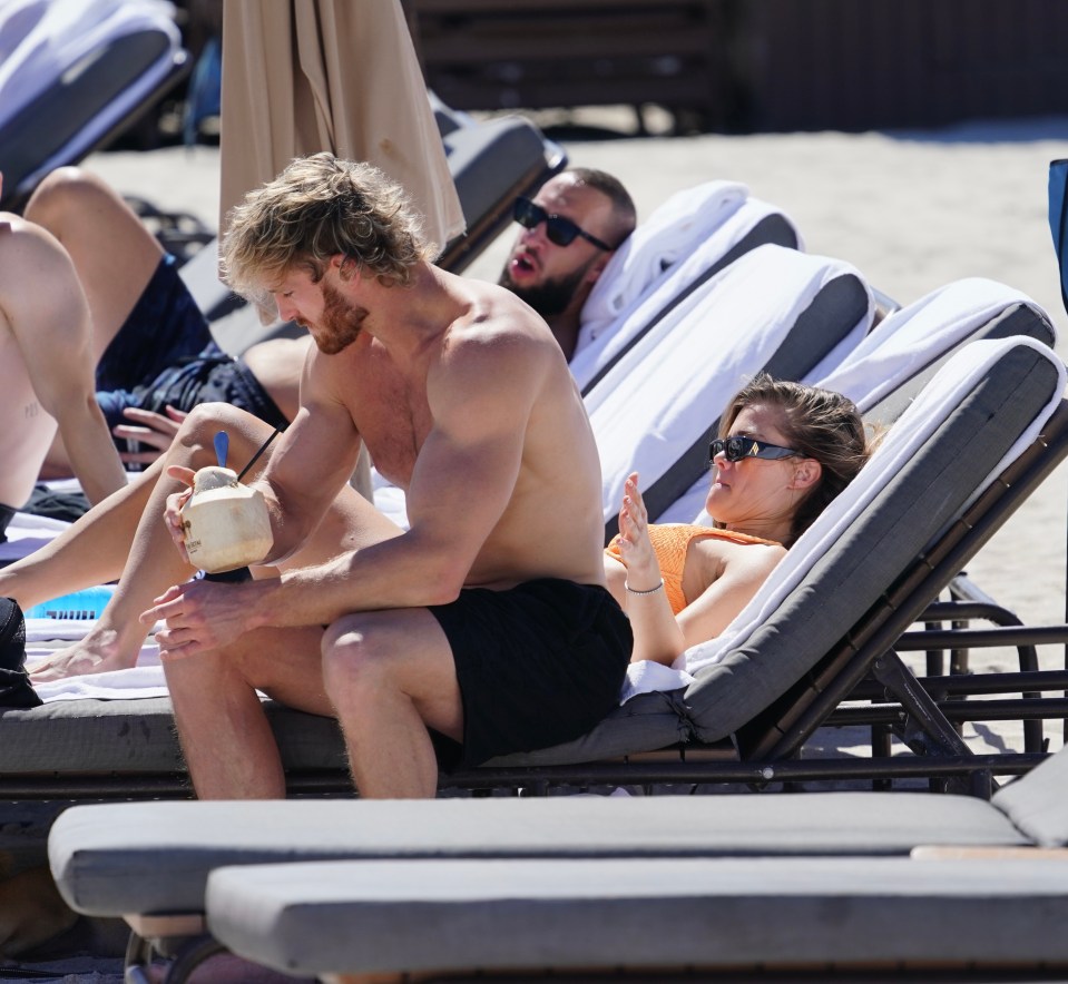 Paul cosies up to Agdal with what appeared to be coconut water