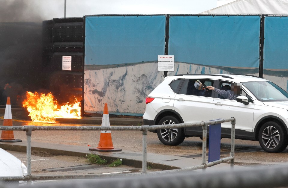 The suspect was reportedly 'laughing' as he chucked the bombs from a car in Dover