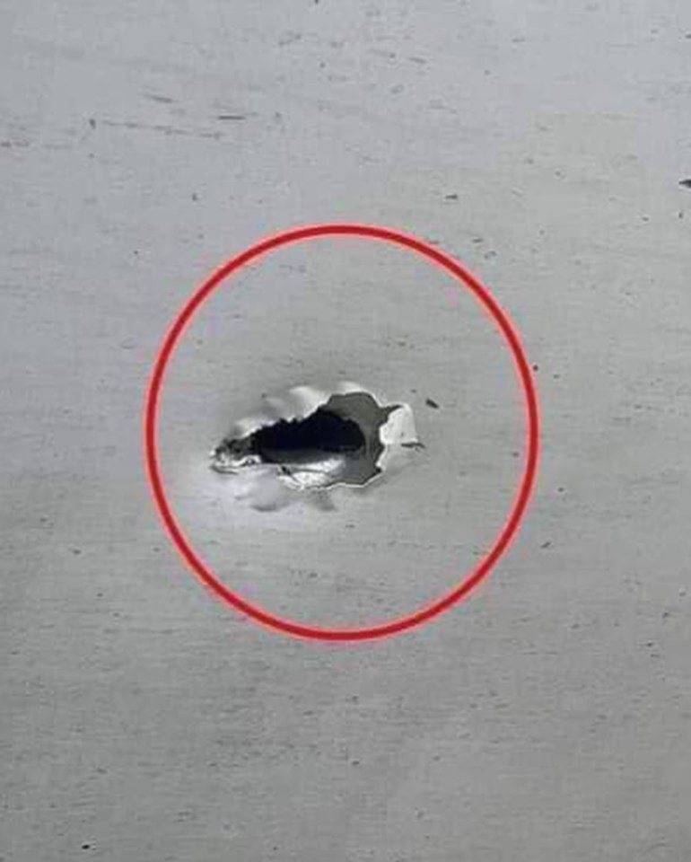 The bullet ripped through the plane and struck a passenger