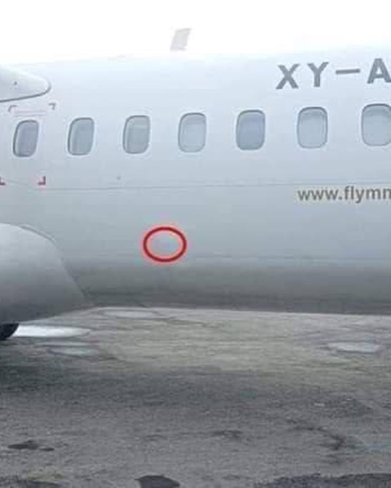 The bullet reportedly pierced through the plane’s lower fuselage