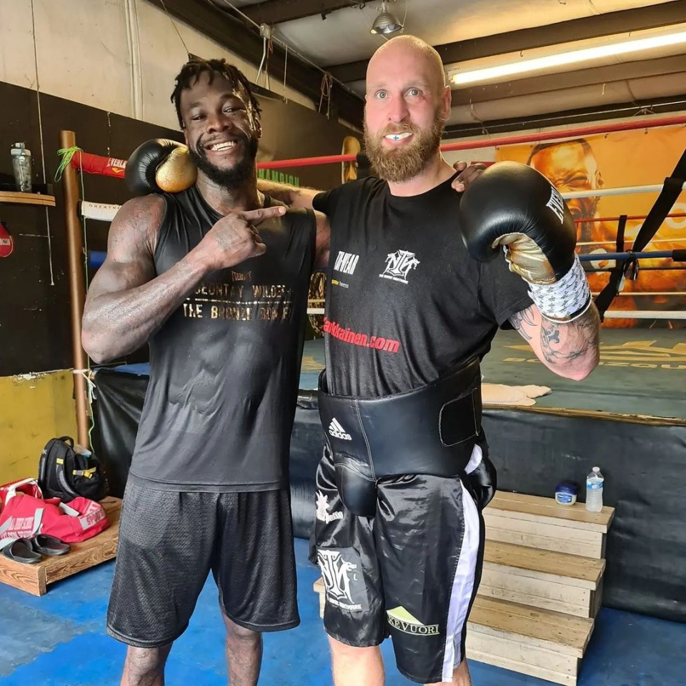 Deontay Wilder with former sparring partner Robert  Helenius