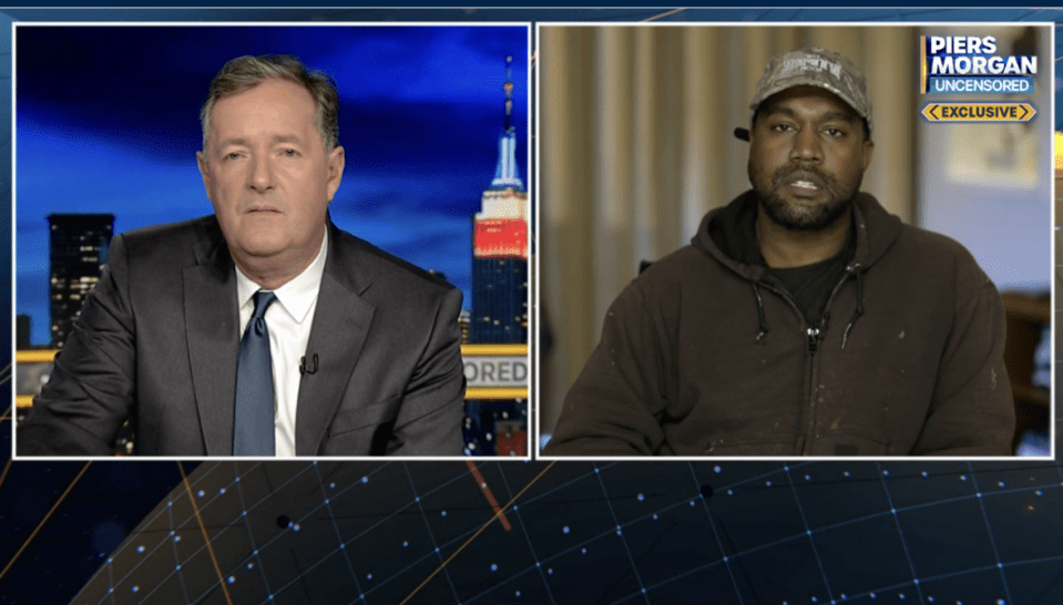 Kanye West has stormed out of a TV interview with Piers Morgan