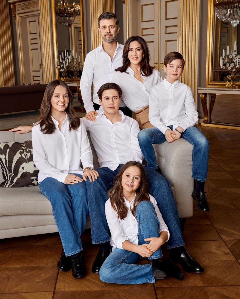 Prince Frederik and Mary with their children