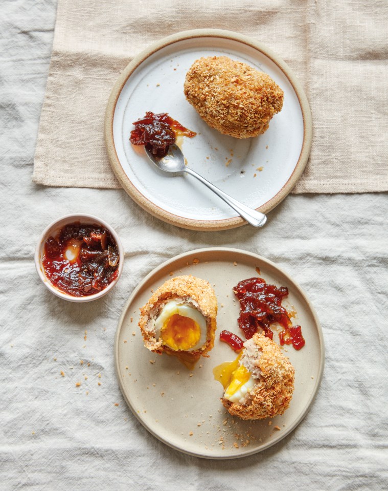 Scotch eggs are easy to make and can be enjoyed hot or cold