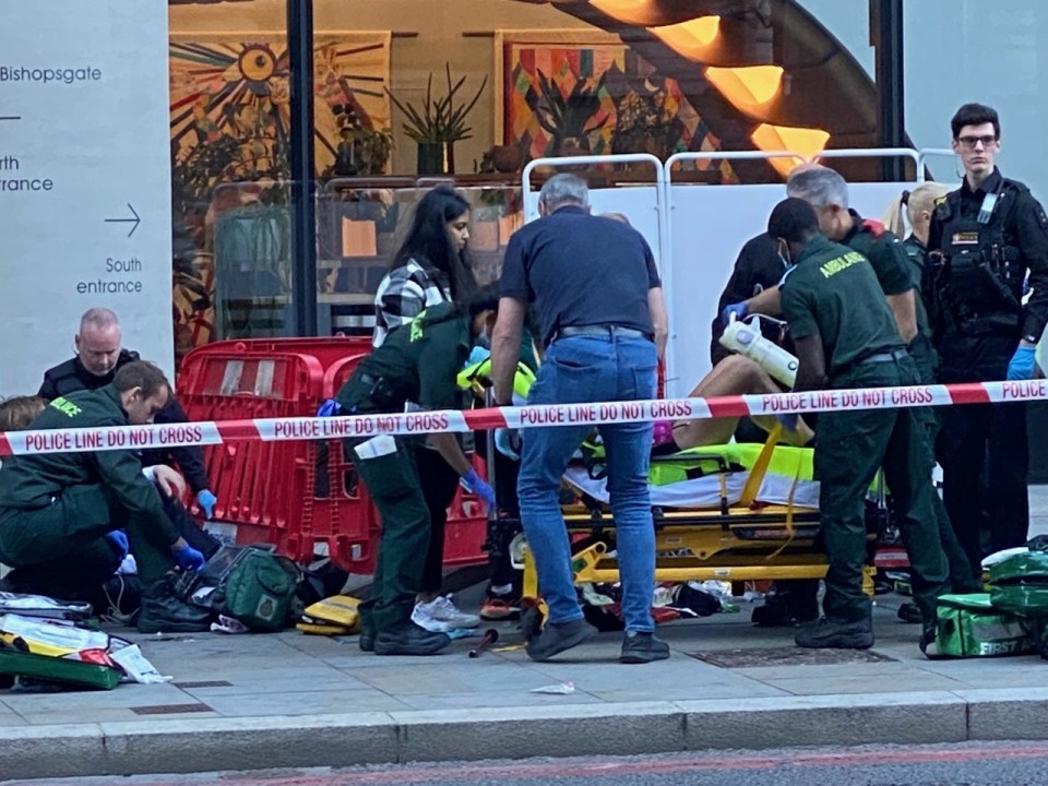 Three people were stabbed in the carnage